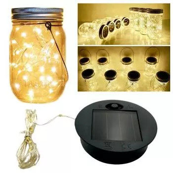 2 шт. светодиодная лампа, круглая солнечная панель, сменная панель, автоматическая зарядка, простая установка, широко используемая солнечная панель со светодиодной гирляндой