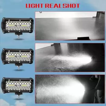 2 шт. светодиодная световая панель, водонепроницаемая противотуманная фара для бездорожья, 120 Вт, дальний и рабочий свет, для грузовика, фермы, трактора, лодки, внедорожника, квадроцикла, световая панель/рабочий свет