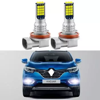 2 шт. светодиодные автомобильные противотуманные фары для Renault Kadjar 2015 2016 2017 2018 2019 2020 2021 передняя противотуманная фара автомобильные аксессуары Canbus