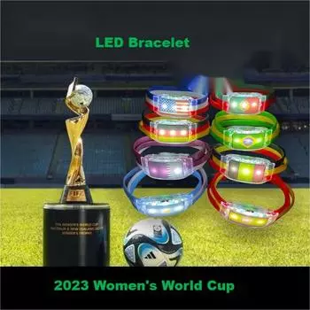 2 шт. светодиодные браслеты Женский чемпионат мира по футболу 2023 г. Светящиеся браслеты в Германии, США, Португалии, Испании, Южной Корее
