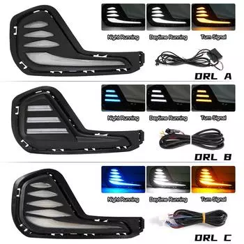 2 шт. светодиодные дневные ходовые огни для Chevrolet Cavalier 2019 2020 2025 2025 DRL светодиодные противотуманные фары динамический желтый указатель поворота автомобиля 12 В