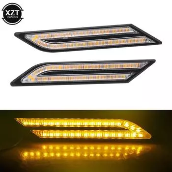 2 шт. светодиодные дневные ходовые огни для автомобиля 12 В U-образные DRL-фары водонепроницаемые для вождения стоп-сигналы сигнальные огни поворота аксессуары синий