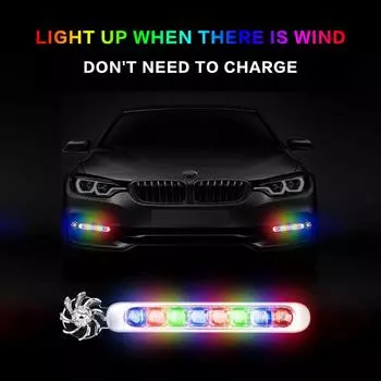 2 шт., светодиодные DRL, внешний источник питания, энергия ветра, дневные ходовые огни, дневные фары, лампа внешнего освещения, автостайлинг белый