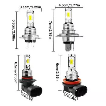 2 шт. светодиодные фары H4 H7 H8 H9 H10 H11 9005 9006 для мотоцикла, грузовика, противотуманные фары DRL, дневные ходовые огни, источник света DC12-24 В, автомобильный стиль 2pcsH73570 белый
