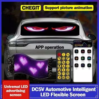 2 шт. светодиодные глаза дьявола для окна грузовика автомобиля гибкая светодиодная панель экрана демона динамические большие глаза анимированные глаза для автомобиля