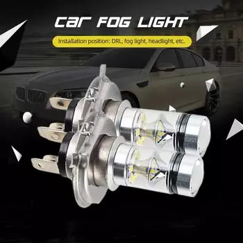 2 шт. светодиодные лампы для фар H4 H7 H11 для автомобиля дальнего и ближнего света, супер яркие светодиодные фары 100 Вт 6500 К 2000 лм для автомобильных аксессуаров