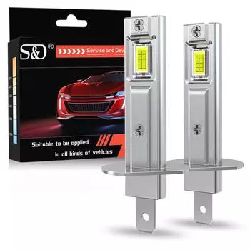 2 шт. светодиодные лампы H1 для автомобильных фар, безвентиляторные противотуманные фары 18000 лм 30 Вт, дневные ходовые огни, супер яркие противотуманные фары 6500 К, белый цвет 12 В