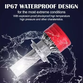 2 шт. светодиодные лампы H7 6000K холодный белый светодиодные противотуманные фары с охлаждающим вентилятором светодиодные противотуманные фары Plug And Play Ip67 водонепроницаемые красный