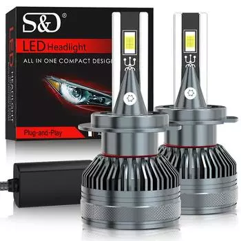 2 шт. светодиодные лампы H7 H4 для фар 6000K H1 H8 H11 Led 9005 HB3 9006 HB4 Auto Lamp 9012 Hir2 Super Bright 40000LM 80W Canbus CSP Chips Turbo Headlamp 9012 Hir2