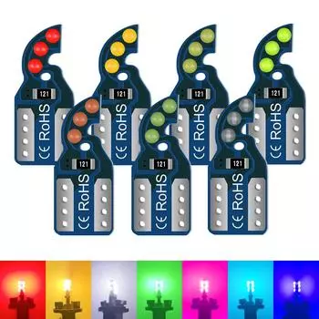 2 шт. светодиодные лампы T10 W5W 194 автомобильные габаритные фонари лампа для чтения купольная лампа светодиодная сигнальная лампа 6 COB лампы для салона автомобиля огни карты 2PCS красный