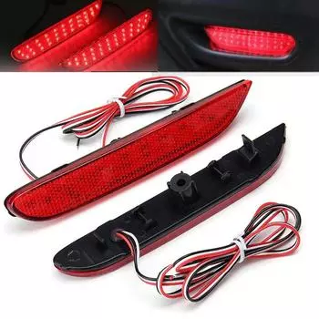 2 шт. светодиодные отражатели заднего бампера, лампы для Nissan Leaf Pathfinder Rogue X-Trail x Trail JX35 QX56 qashqai 2014- красный