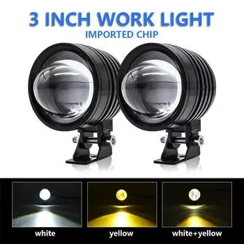 2 шт. Светодиодные противотуманные фары для мотоцикла 60 Вт Фара 12 В 24 В Прожекторы Рабочий свет для мотоциклов Автомобилей Грузовиков 4X4 Квадроциклов