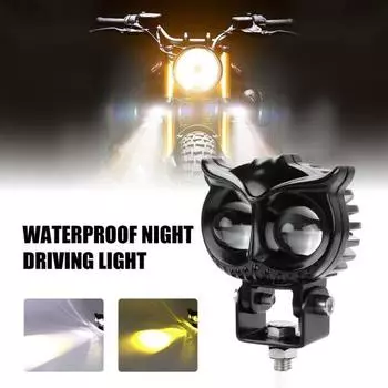 2 шт. светодиодные противотуманные фары для вождения мотоцикла, двухцветные, янтарные/белые, водонепроницаемые