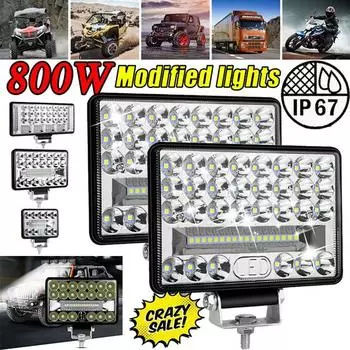 2 шт. светодиодные рабочие фары 12 В 24 В 800 Вт, универсальные светодиодные фонари для внедорожных грузовиков, лодок, автомобилей, тракторов, внедорожников, 6000 К, белые комбинированные прожекторы 3inch белый
