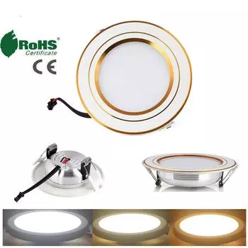 2 шт. светодиодные встраиваемые потолочные светильники с плоской панелью, лампа вниз, 3 Вт, 5 Вт, 7 Вт, 9 Вт переменного тока, 85-265 В