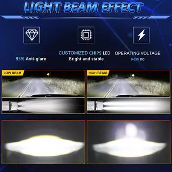 2 шт. светодиодных фар 5x7 7x6 , 7-дюймовые прямоугольные фары с дальним/ближним светом и указателем поворота DRL 1 чёрный