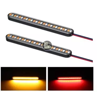 2 шт. светодиодных фонарей номерного знака для мотоцикла, мягкий указатель поворота, задний стоп-сигнал, 12 В