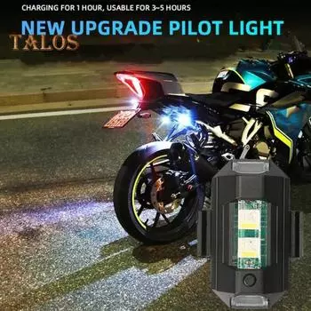 2 шт. светодиодных стробоскопических фонарей для дронов, 7 цветов, перезаряжаемые через USB, сигнальные огни для самолетов, езда, полеты, защита от столкновений, задние фонари для самолетов, мотоциклов A