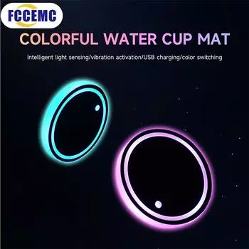 2 шт. светодиодный автомобильный держатель для стакана, подставка для подстаканника RGB, подставка для бутылок, коврики для салона автомобиля, аксессуары