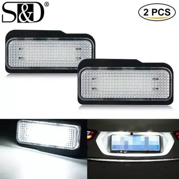 2 шт. светодиодный CANBUS без ошибок, лампа для номерного знака, цоколь для Mercedes-Benz W203 5D W211 4D W219 R171 2D лампа для номерного знака автомобиля, белый 12 В