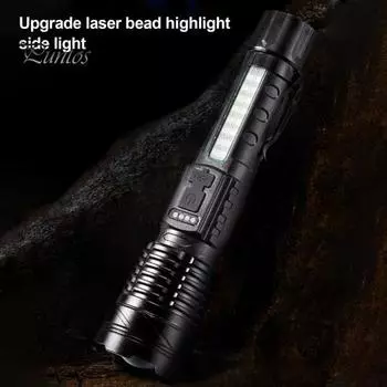 2 шт. светодиодный фонарик IPX5 водонепроницаемый 5 режимов регулируемый USB перезаряжаемый супер яркий портативный открытый рыболовный походный кемпинговый ручной фонарь 1pc