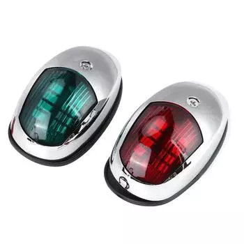 2 шт. светодиодный навигационный фонарь для корабля, водонепроницаемый, для морской лодки, яхты, красный+зеленый, 12 В, боковые указатели поворота, 140 мм
