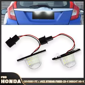 2 шт. светодиодный номерной знак автомобиля без ошибок для Honda Crv Fit Jazz Crosstour Odyssey Stream Freed Logo Insight HRV FRV