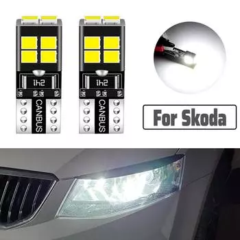 2 шт. светодиодный парковочный фонарь W5W T10 Canbus для Skoda Fabia MK1 MK2 MK3 Felicia Karoq Kodiaq Octavia 1 2 3 Rapid Roomster Superb красный