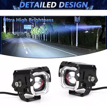 2 шт. светодиодный прожектор для мотоцикла, ходовые огни, 4 режима, противотуманные фары для грузовика, автомобиля, трактора, внедорожника, UTV, квадроцикла