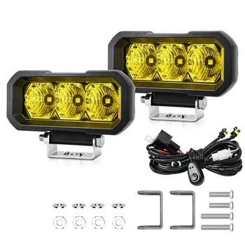 2 шт. светодиодный рабочий фонарь 5 дюймов противотуманные фары IP68 водонепроницаемые 240 Вт внедорожные противотуманные фары для автомобилей, грузовиков, Flood Beam белый