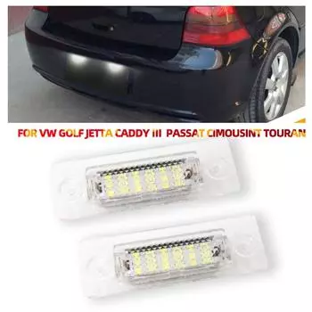 2 шт. светодиодный светильник номерного знака для VW Touran Golf Caddy Jetta MK5 T5 Passat Cimousint SKODA Superb лампа