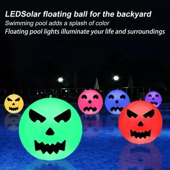 2 шт. светодиодов на солнечной энергии, плавающие фонари для бассейна с 2 шт. призрачной дизайнерской наклейкой RGBW, 16 цветов 1PCS