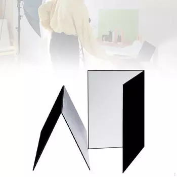 2 шт. светоотражателей для фотографий из картона, складные, многофункциональные, вращение на 360° A4_Black White Gold