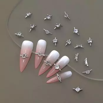 2 шт. светоотражающие блестящие мини-цирконовые квадратные маркизовые хрустальные стразы для дизайна ногтей украшения маникюрные подвески A2