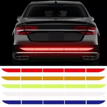 2 шт., светоотражающие большие полосы, автомобильные наклейки, заднее крыло багажника, задняя предупреждающая накладка, водонепроницаемые декоративные предупреждающие полосы для предотвращения столкновений