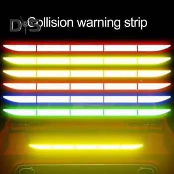 2 шт., светоотражающие большие полосы, автомобильные наклейки, заднее крыло багажника, задняя предупреждающая накладка, водонепроницаемые декоративные предупреждающие полосы для предотвращения столкновений синий