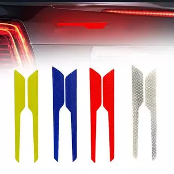 2 шт. светоотражающие предупреждающие наклейки на кузов автомобиля, наклейка на задний бампер автомобиля, светоотражающие полосы, декоративные аксессуары для экстерьера автомобиля красный