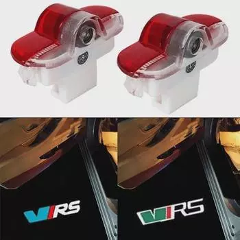 2 шт., световой логотип на двери автомобиля для логотипа VRS Octavia A5 MKII 2006 2007 2008-2013, аксессуары для ламп проектора Ghost Shadow синий