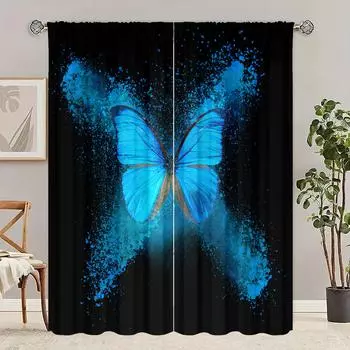 2 шт. - световой луч - занавеска с принтом - материал полиэстер - подходит для спальни, гостиной, кабинета, частной занавески 30inchx65inchx2Pcs