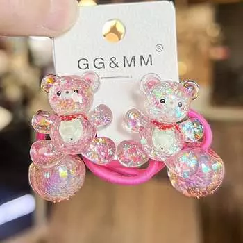 2 шт. Светящиеся головные уборы принцессы-пузыря, эластичные резинки для волос для детей, милые эластичные резинки для волос, аксессуары для волос для девочек