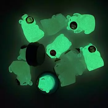 2 шт. светящиеся мини-миниатюры из смолы капибары светятся ночью, украшение для сада фей своими руками, милые фигурки, украшение стола one size