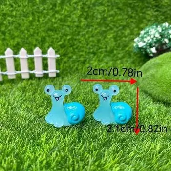 2 шт. светящиеся мини-улитки, миниатюрный мох, микроландшафтное украшение, светящиеся в темноте фигурки улиток, аксессуары для сада фей розы красного