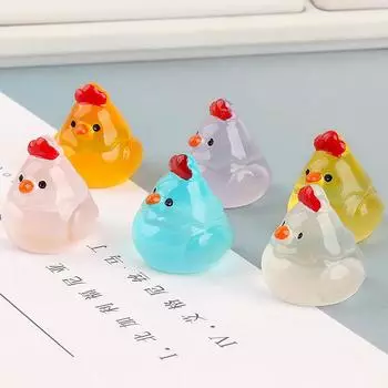 2 шт. светящийся смоляной цыпленок микропейзаж настольный декор мультфильм DIY аксессуары кукольный домик домашний сказочный сад декор