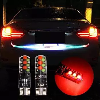 2 шт. T10 Cob RGB Led 6Smd автомобильные клиновидные боковые многоцветные лампочки с дистанционным управлением