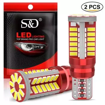 2 шт. T10 W5W светодиодные лампы 168 194 светодиодные 5w5 57SMD 3014 чипы Canbus салон автомобиля парковочный свет авто номерной знак белый 6000K 12 В