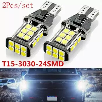 2 шт. T15 W16W 24 Smd 3030 921 912 светодиодная лампа заднего хода автомобиля белая