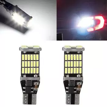 2 шт. T15 W16W светодиод 921 912 супер яркий 45 SMD 4014 светодиод Canbus без ошибок автомобильный резервный стоп-сигнал фонарь тормозной фонарь белый 12 В white