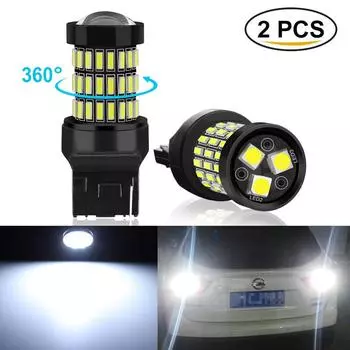 2 шт. T20 7440 W21W WY21W LED 7443 SRCK W21/5W светодиодные лампы 12 В в автомобильные фонари указатель поворота тормозной фонарь заднего хода авто 1200LM 7440 W21W красный