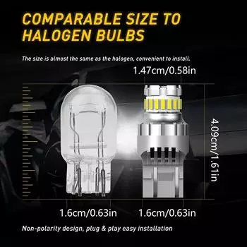 2 шт. T20 светодиодный Canbus 7443 W21/5 Вт 7440 W21W светодиодный светильник 6500 К белый автомобильный парковочный светильник Drl дневные ходовые огни 12 В