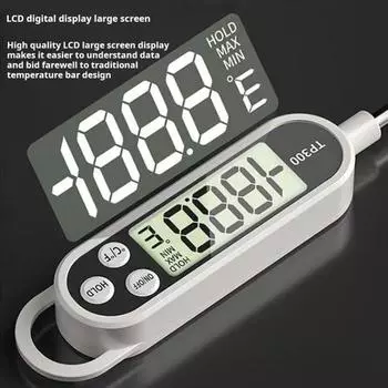 2 шт. термометр для еды водонепроницаемый цифровой термометр с длинным зондом из нержавеющей стали ЖК-дисплей с подсветкой кухонный инструмент для приготовления пищи на гриле выпечки 2pcs